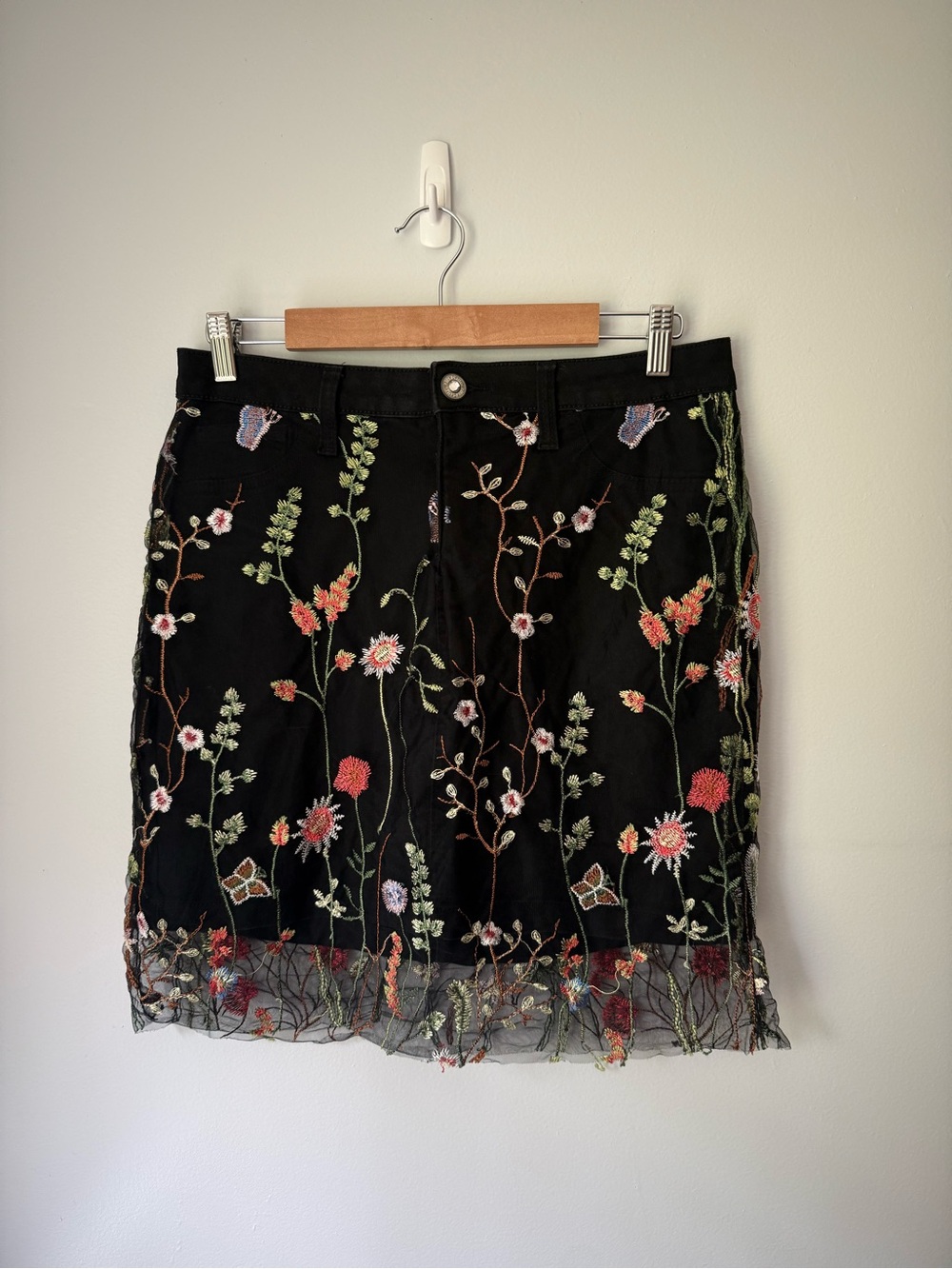 Blue Desire Floral Mesh Skirt